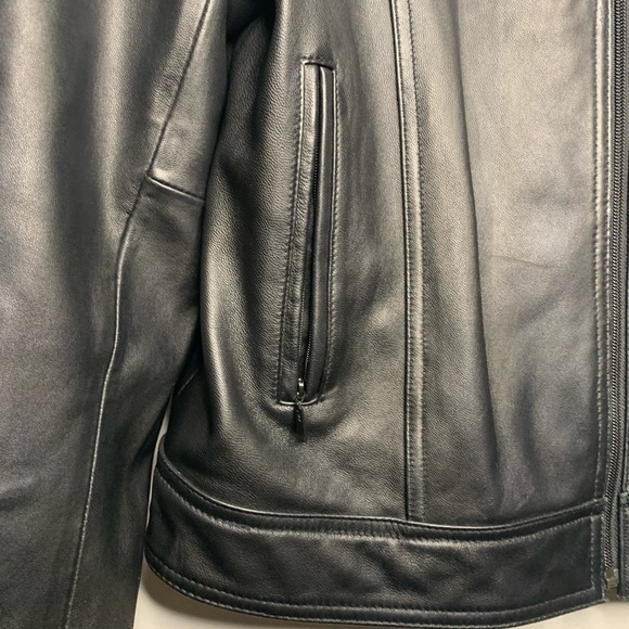 Madison Creek Soft Leather Black Motorcycle Jacket - Picture 7 of 15